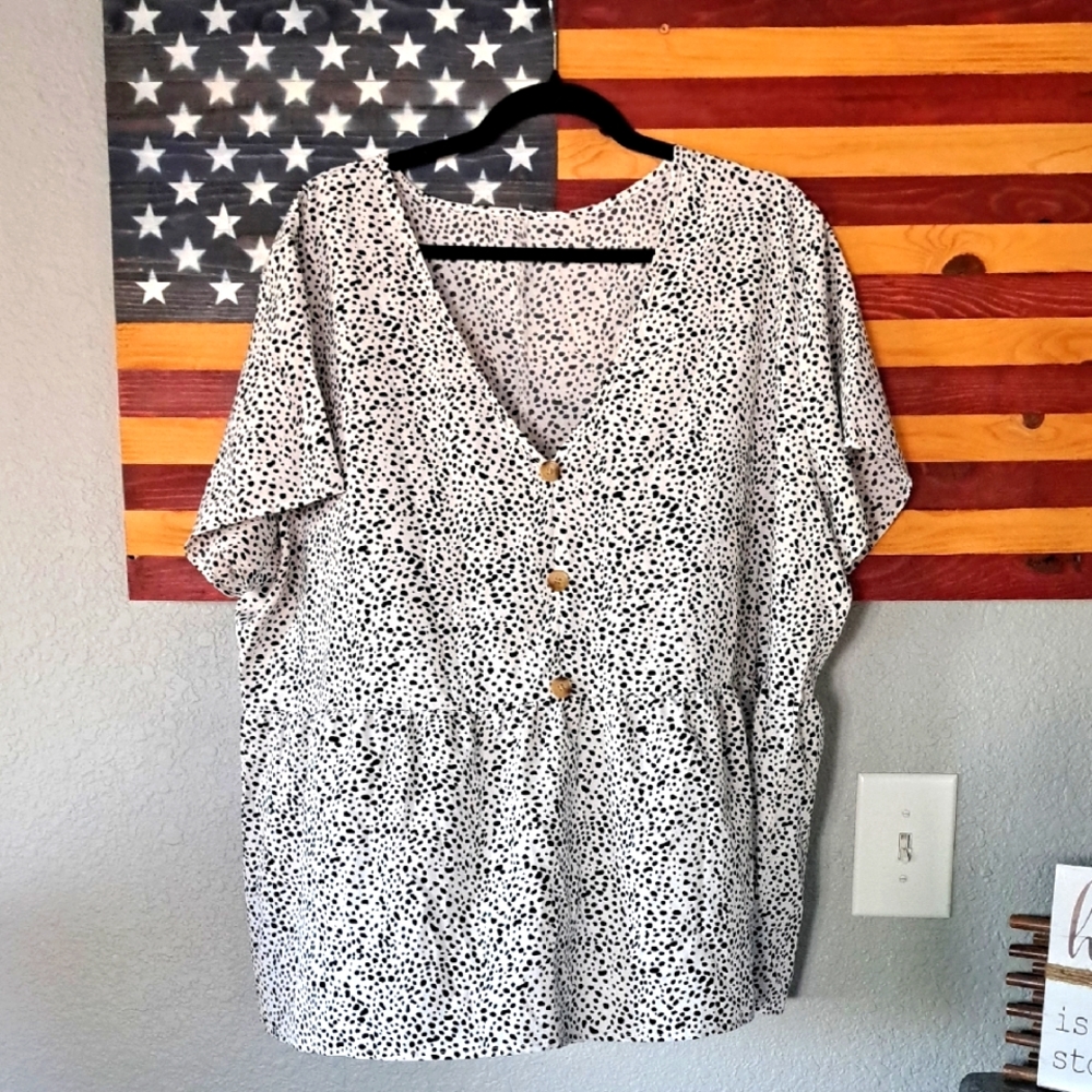 Shein Dalmation Print Blouse | 3XL